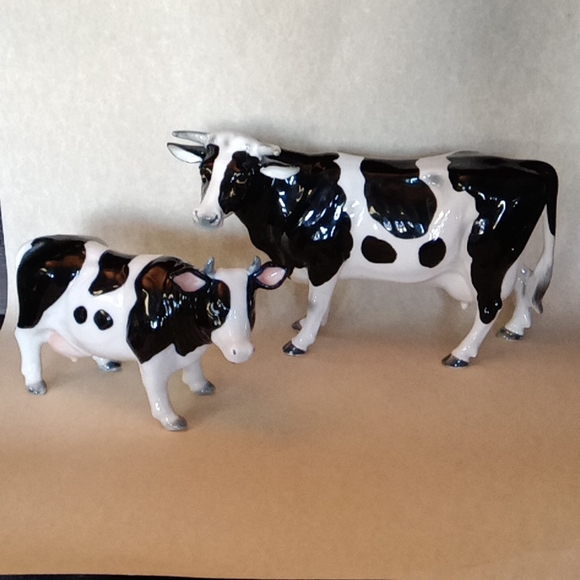 Norcrest Other - Rare Vintage Norcrest Japan Ceramic Black & White Holstein Cows K408